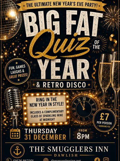 New Year's Eve Big Fat Quiz and Retro Disco - Thursday 31st December